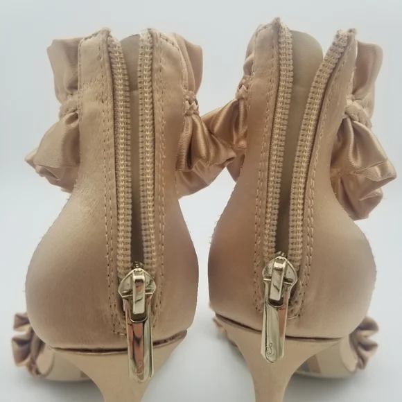 Sam Edelman Sawyer Satin Ruffle Ankle Strap Heels, Rosa Blush, Women's 6.5 - Picture 10 of 16
